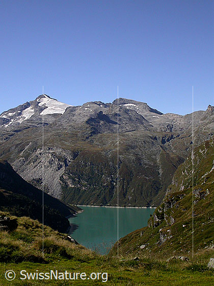 Foto: Zervreilasee, Güferhorn und Furggeltihorn.
Blick von Fruntstafel.