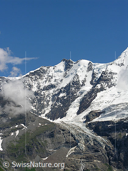 Foto: Blick von Mürren über den Rottalgletscher (Rottal) zum Gletscherhorn (Nordwand).