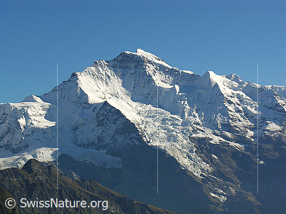 Foto: Jungfrau, Giesengletscher und Silberhorn.