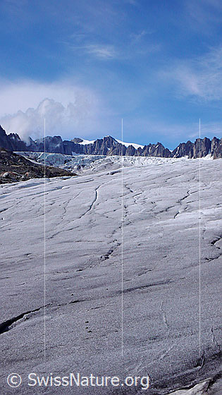 Foto: Rhonegletscher und Hintere Gelmerhörner.
