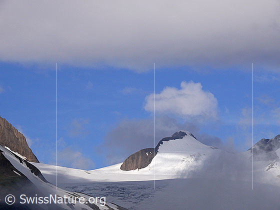 Foto: Morgenstimmung über Griesgletscher und Blinnenhorn.