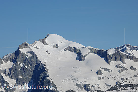 Foto: Klein Wannenhorn, Gross Wannenhorn und Triftgletscher.
