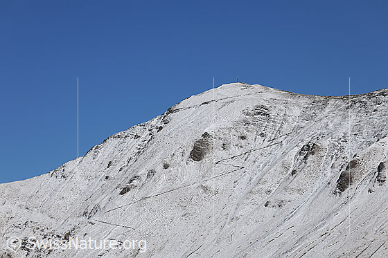 Foto: Corne de Sorebois mit erstem Neuschnee im Herbst.
