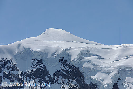 Foto: Weissmies Gipfel.
Darunter die Gletscherabbrüche des Triftgletschers.

.