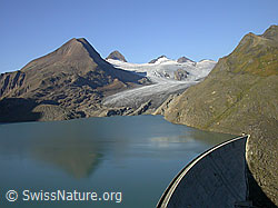 F005897: Griessee mit Staumauer und Spiegelung