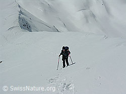 F022265: Schneeschuhläuferin im Aufstieg zum Holzerspitz