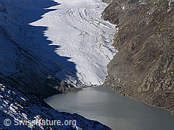 F030783: Gezackter Felsgrat spiegelt sich als Schattenbild im Schnee