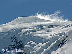 F035794: Wolkenfahne an Weissmies und Triftgletscher