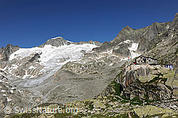 F077046: Galenstock, Tiefengletscher und Albert-Heim-Hütte