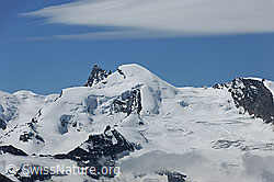 F087201: Rimpfischhorn und Allalinhorn mit Wolkenfeld