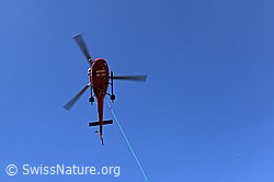 F088754: Helikopter mit Seil im Anflug