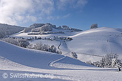 F264027: Bauernhäuser in Winterlandschaft